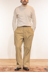 ACV-TR04STC DOUBLE-PLEATED COTTON ARMY TROUSERS - BEIGE
